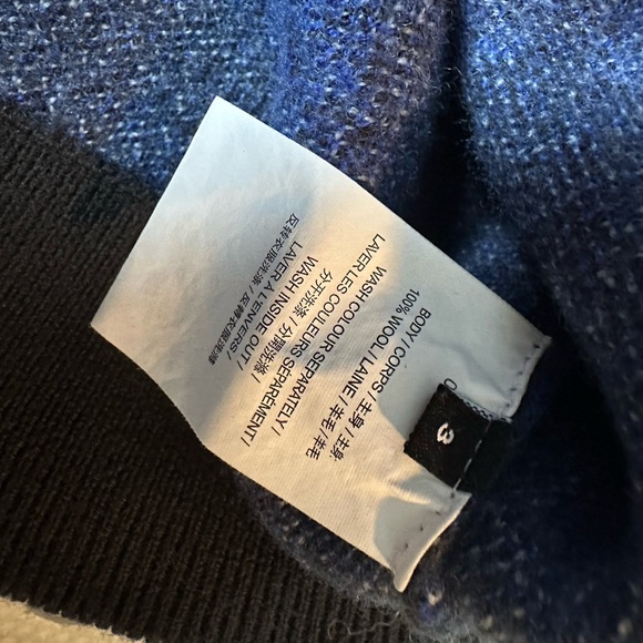 SPORT B. PARIS By Agnes B. Premium Wool Blue Camouflage Sweater - Picture 4 of 4